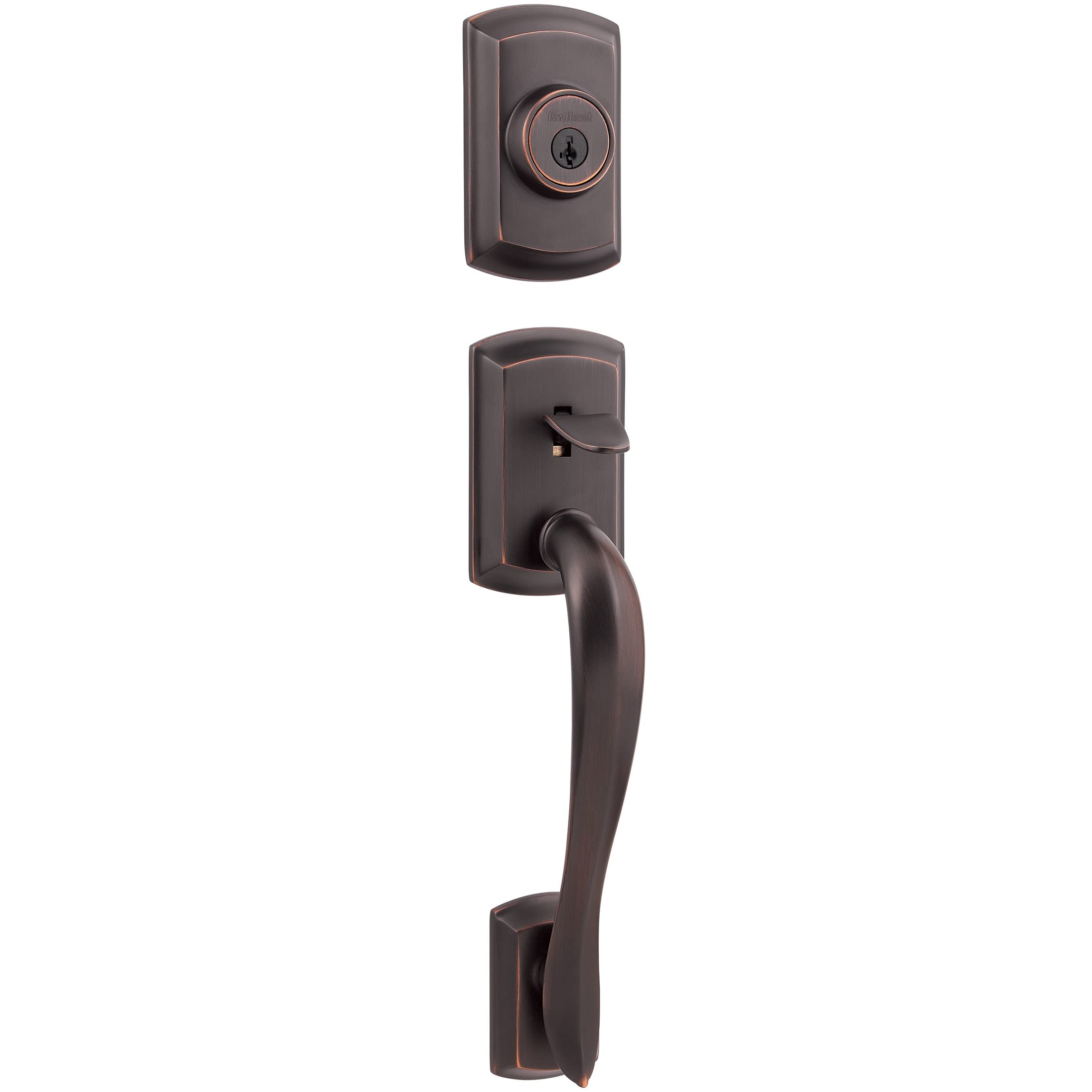 Kwikset 98001-190 800AVH LIP 11P SMT RCAL RCS Avalon Single Cylinder Handleset, Exterior Only, Venetian Bronze