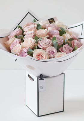 Image of Beautifully Simple Luxury Pink Rose Bouquet