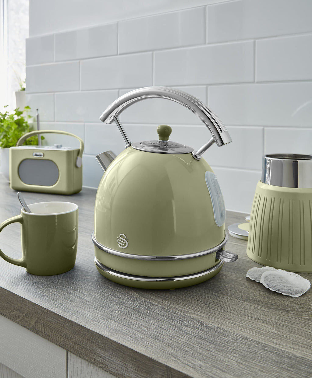 1.8L Stainless Steel Electric Kettle green
