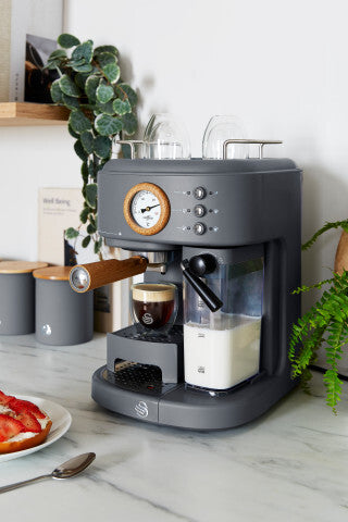 Swan Nordic SK22150GRYN Espresso Coffee Machine - Slate Grey