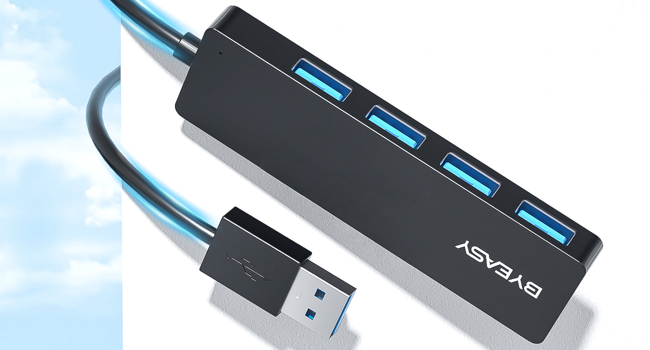 Buy USB Hub, BYEASY 4-Port USB 3.0 Hub Ultra Slim Portable USB
