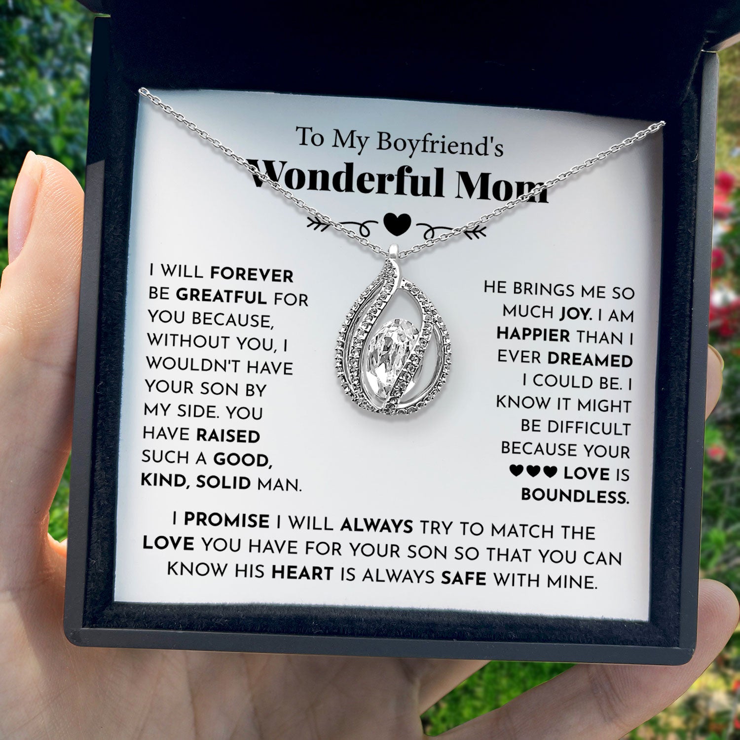 To My Boyfriend's Wonderful Mom - Your Love is Boundless - Orbital Birdcage Necklace