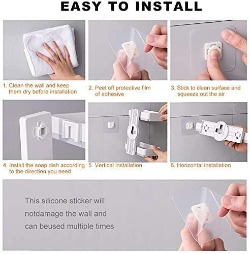 Soap Dish Holder- Wall Mounted Rotatable Self-Adhesive 2 Layer Soap Di –  SlushyCart