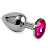 Plug Anal Argentée de la marque LoveToy taille S vue de côté couleur fuschia