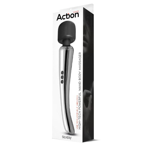 Super-powerful wireless magic wand from the Wand range of the Action brand, Chrome color, view of the box