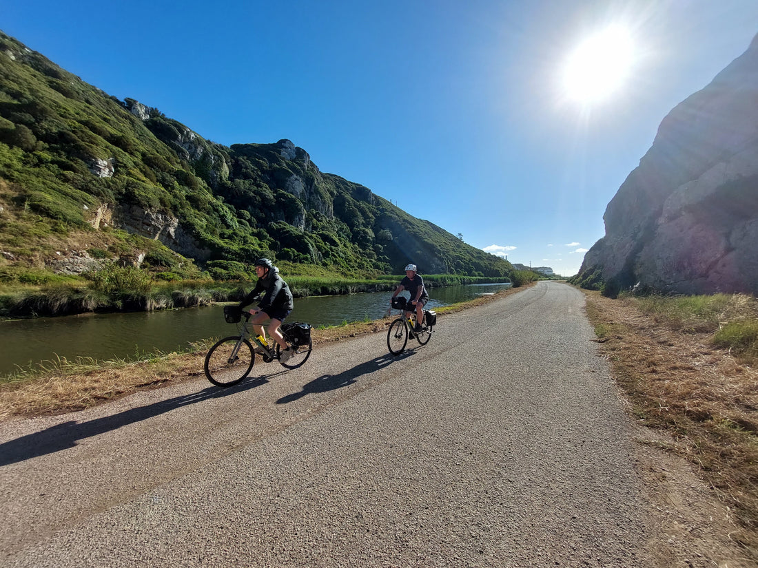 Bicycle tips - father and son on touring bicycles