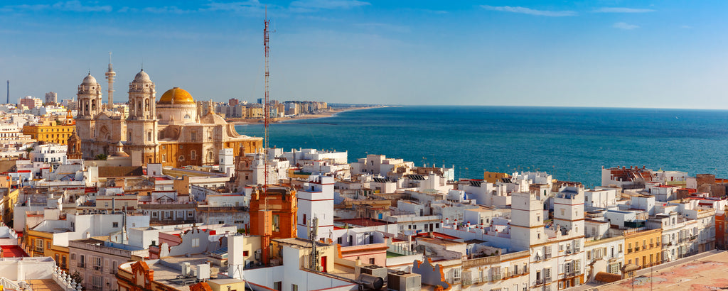 The sparkling coastline at the city of Cadiz in Andalucia