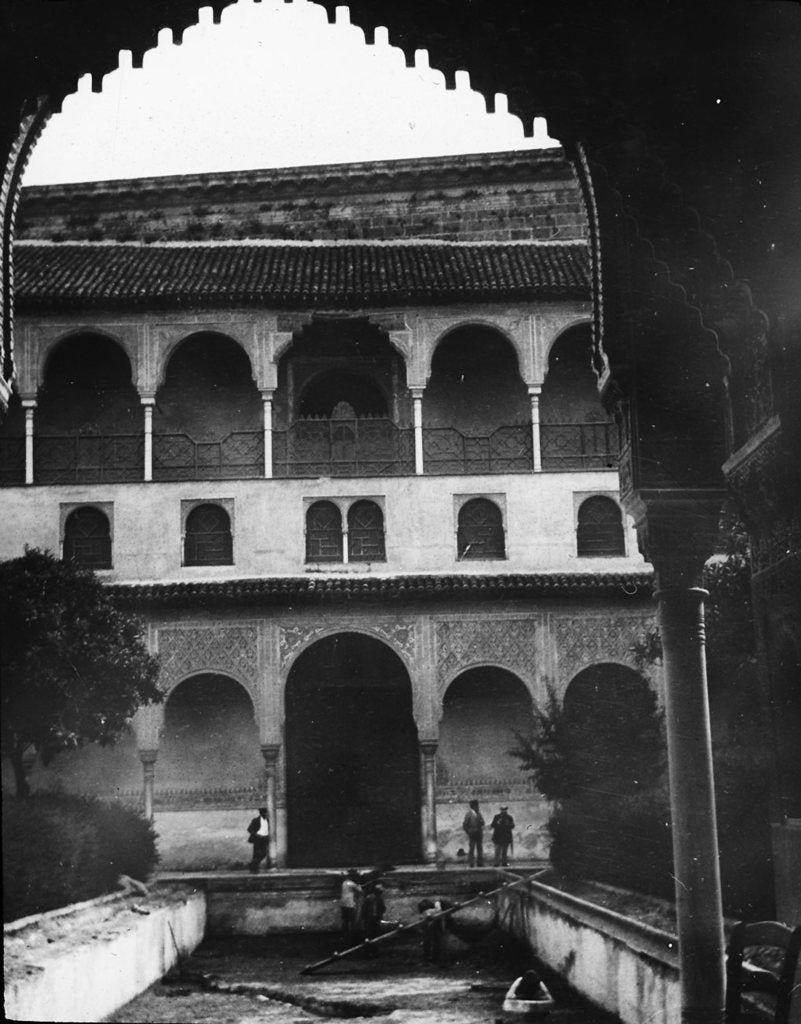 Pool of the Alhambra in Granada in ruins