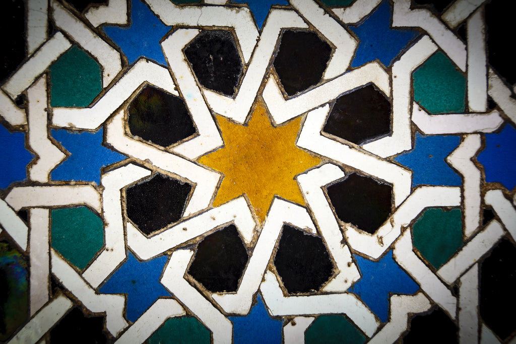 Beautiful Moorish tile on a wall in Spain