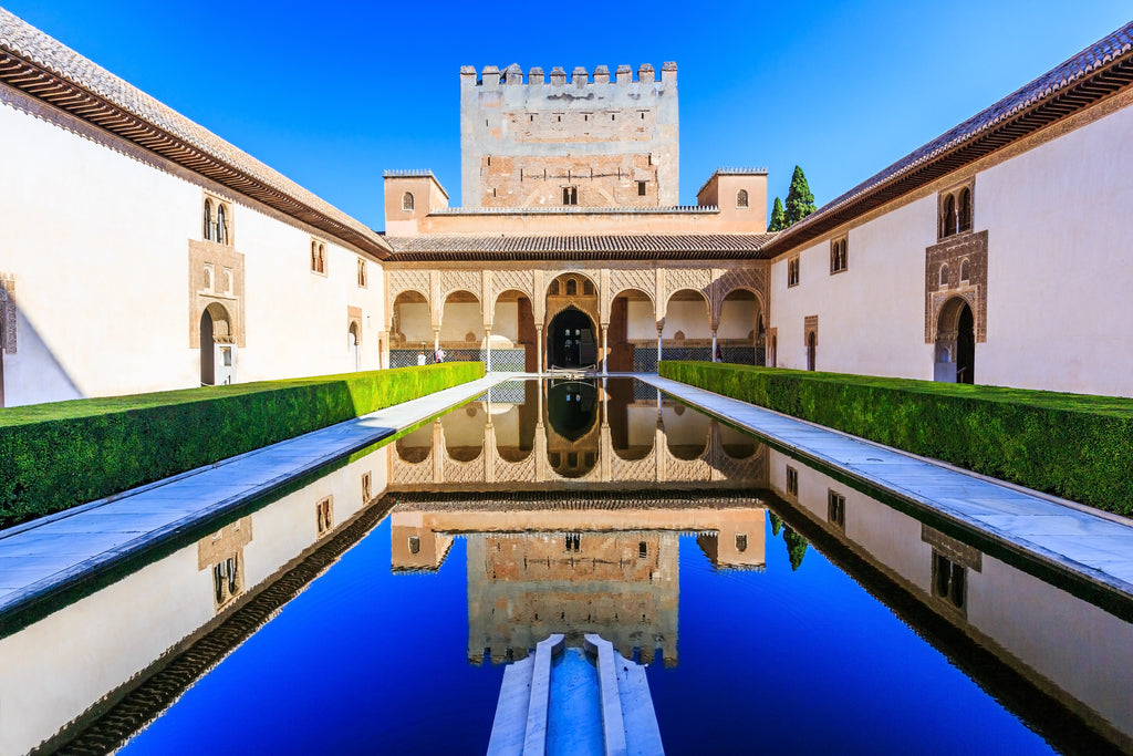 Pool courtyard at the Alhambra in Granada