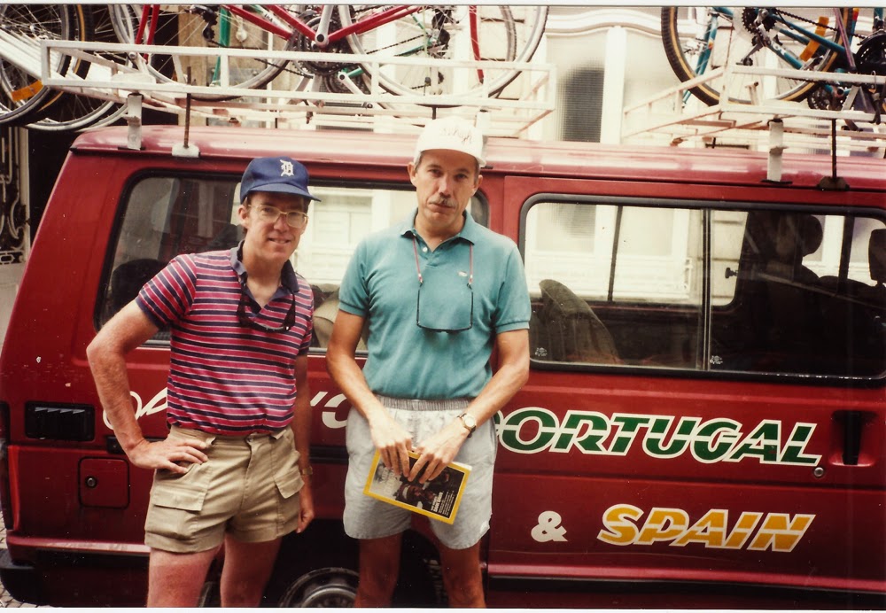 CTTC Bike tour van in the 1980s on a bike tour in Spain