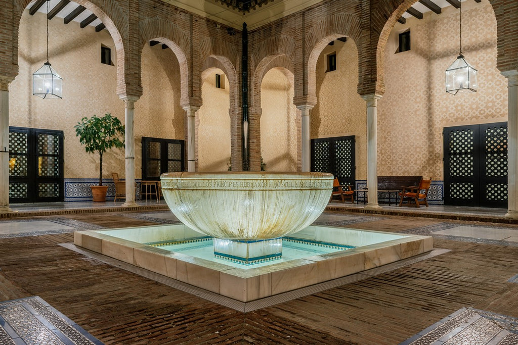 Beautiful Moorish marble patio in a Parador in Spain