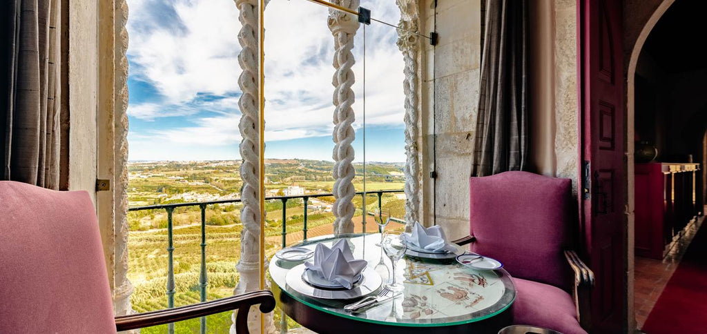 View of breakfast room at the Pousada de Obidos in Portugal