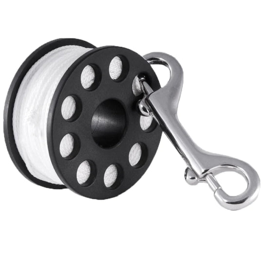 Yotijar Scuba Diving Reel with Clip White Line for Spearfishing Underwater Equipment 40meters, Black