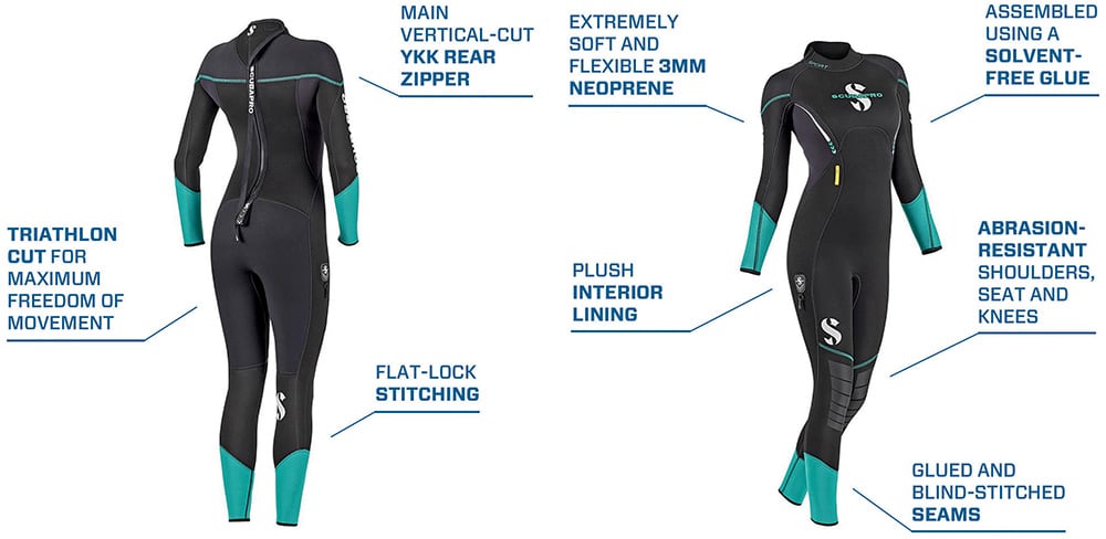 Scubapro 3mm Wetsuit features