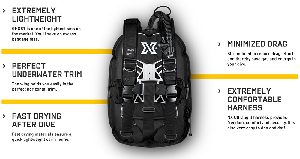 XDeep NX Ghost Deluxe Wing System features