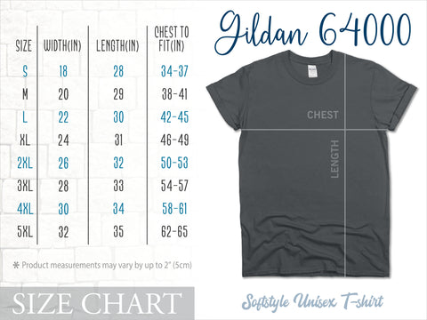 Gildan Unisex T-shirt sizing chart – CIA Laser and Designs LLC