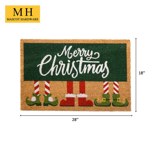 Christmas Doormat for Winter Merry Christmas Door Mat Indoor Outdoor Entrance Doormat Non Slip Rubber Backing Door Mat Funny Christmas Decorative