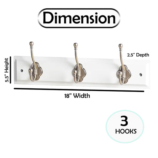 National Hardware S813-0481 Stanley Coat & Hat Hook Rail 18 Inch 4 Satin  Nickel Hooks Walnut Finish Wood Rail: Clothes Hook Racks and Plaques  (033923813044-1)