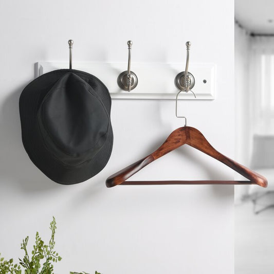 Eure 24'' Wide 4 - Hook Wall Mounted Coat Rack in White/Satin
