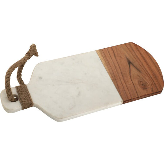 Mascot Hardware Chop-N-Slice 15 in. x 7 in. Rectangle Gray Marble and Wood Cutting Board