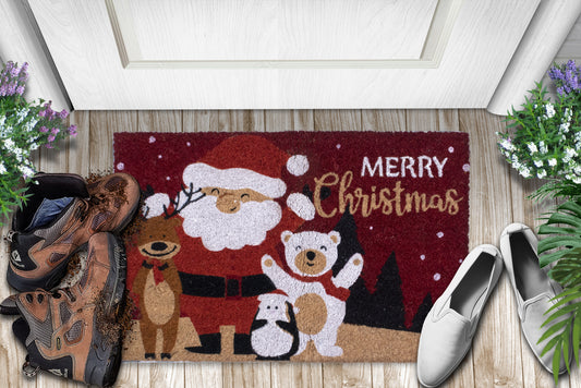 Christmas Tree Collection Doormat 28 in. x 18 in. Christmas Tree Theme Printed Non Slip Door Mat