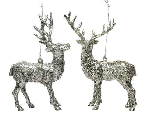 Silver coloured Christmas Reindeer Decorations