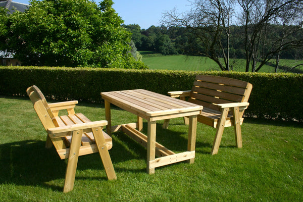 Wooden Table with benches set