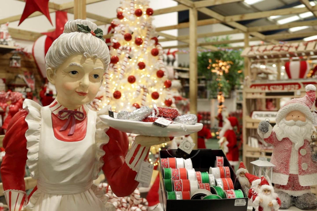 Mrs Claus amidst Christmas Decor