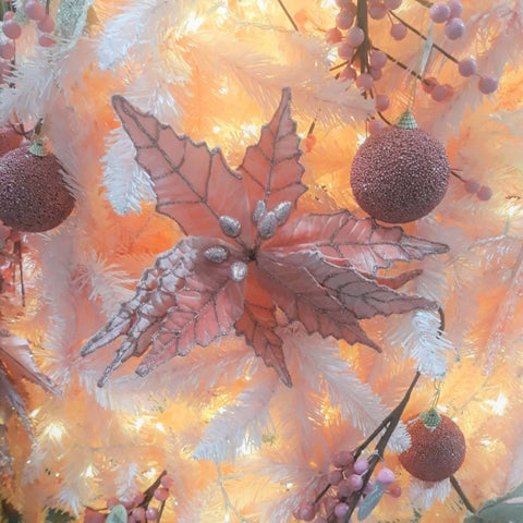 Pink Floristry on Christmas Tree with Pink Baubles