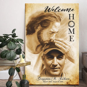 Custom Canvas Prints, God Sympathy Gifts, Jesus Memorial Gift, Remembrance Gifts, Bereavement Gift, Welcome Home Jesus Dem Canvas - Dem Canvas