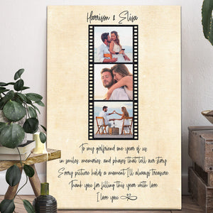 Couple Personalized Canvas Prints - Custom Photo & Text - 5 Sizes - Wedding Anniversary Gifts, Thank You For Filling This Year With Love - Dem Canvas - Dem Canvas