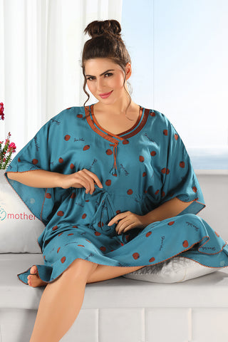 Women Satin Kaftan Style Long Gown Night Dress Nightwear at Rs 150