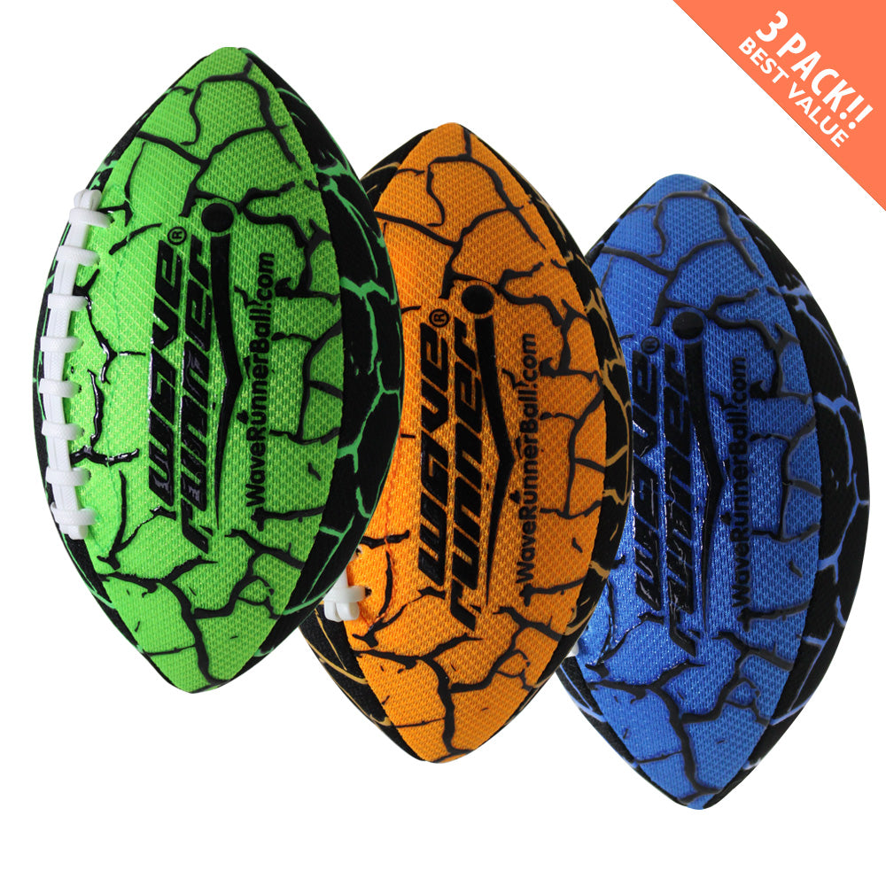 Wave Runner Grip It Waterproof Football- Size 9.25 Inches with Sure-Grip Technology | Let's Play Football in The Water! (Random Color)