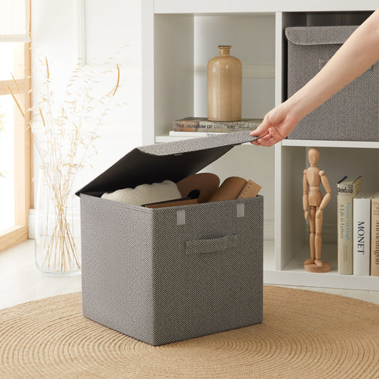 Ocean Home textile Schubladeneinsatz Aufbewahrungsboxen 3er Set grau  gefütterte Schubladen-Organizer (3er Set), Premium-Qualität: hochwertig  verarbeitete nachhaltige Materialien
