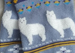 fuzzy fun alpaca socks closeup