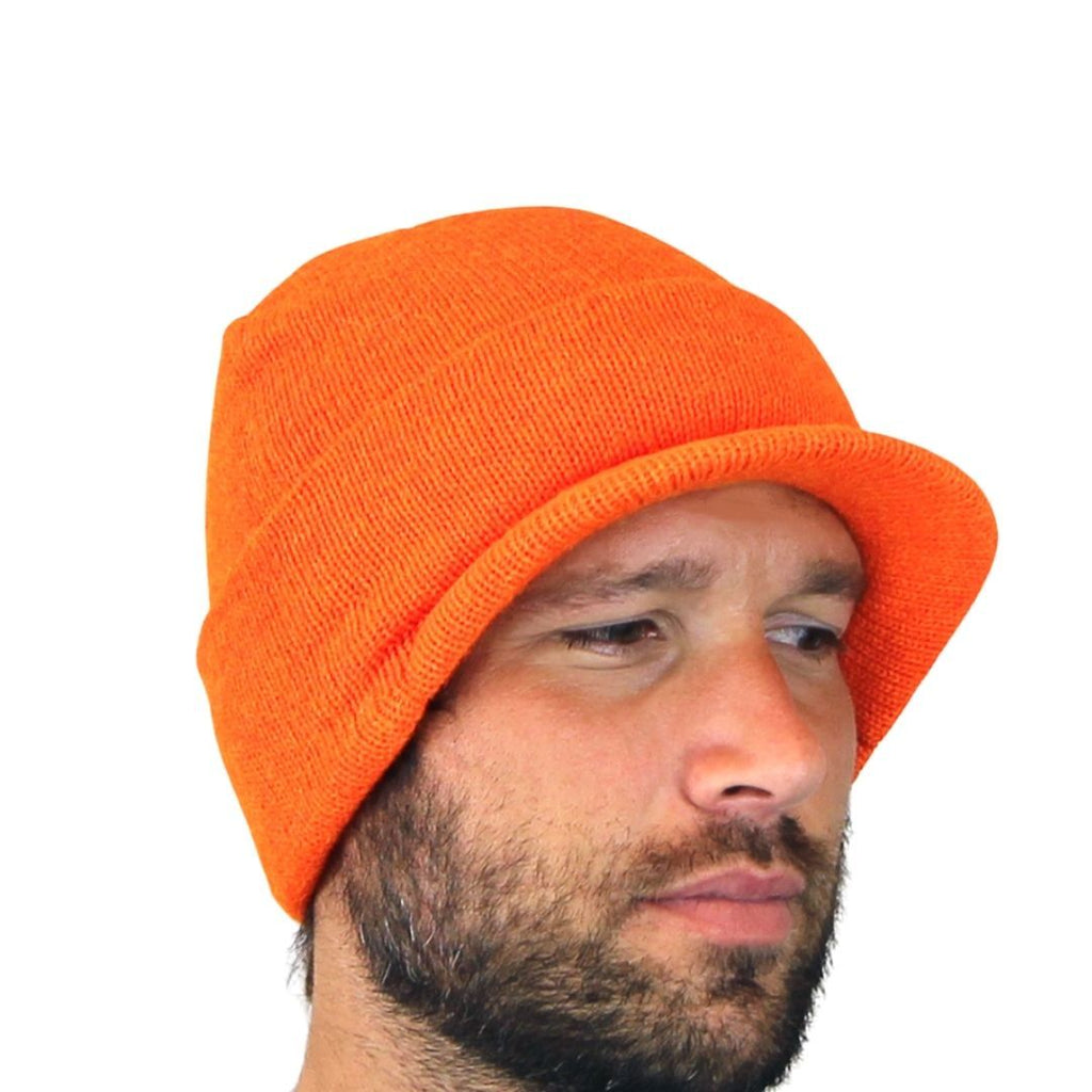 orange brimmed beanie