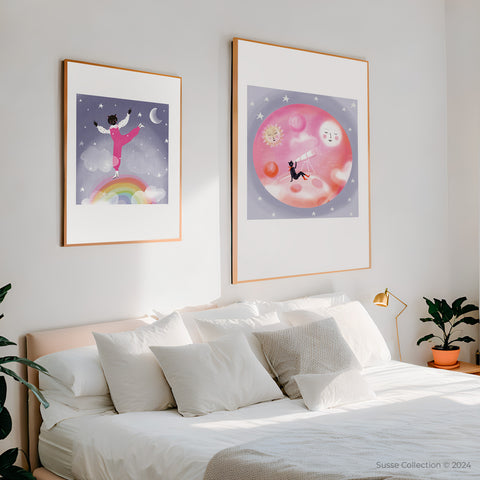 image of  Susse Collection prints in a bedroom