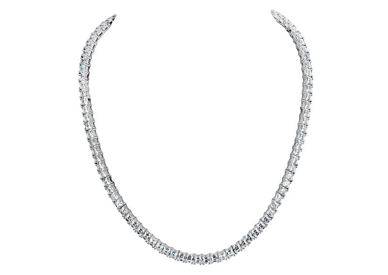 15CT Round Cut Lab-Created Diamond Tennis Necklace 14K White Gold Plated  Silver | eBay