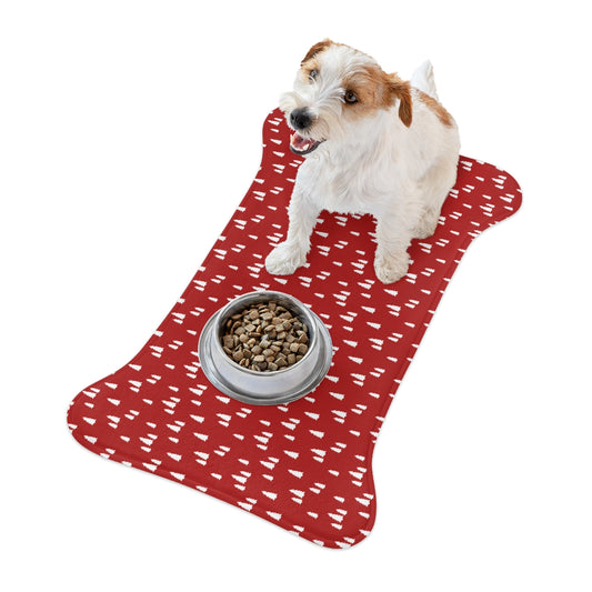 Bone Shape Feeding Mat Grey And White Trees, Mat For Dog Bowls, Christ –  Puppana