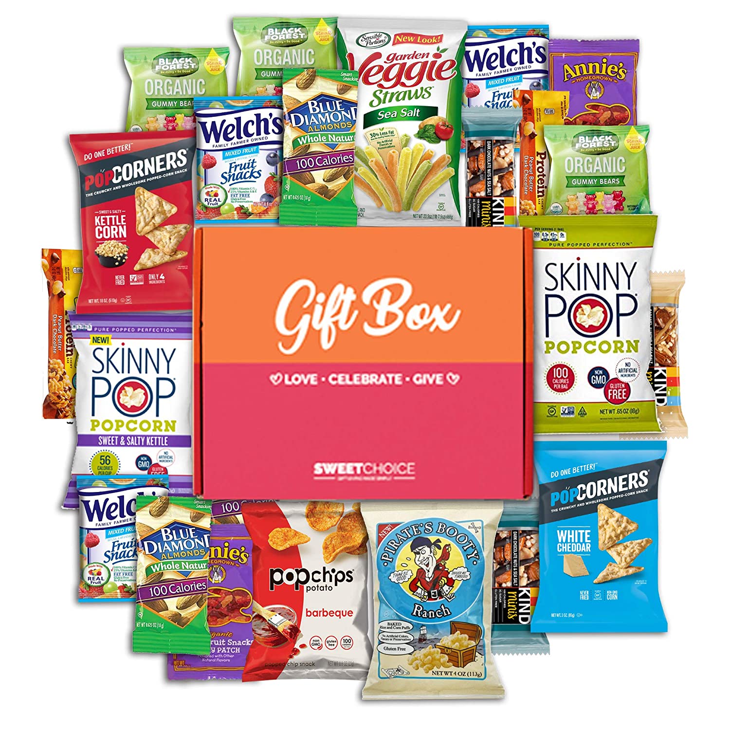 Snack Box Gluten Free Healthy Snacks Care Package 20 Count For Colle Sweetchoicetbaskets