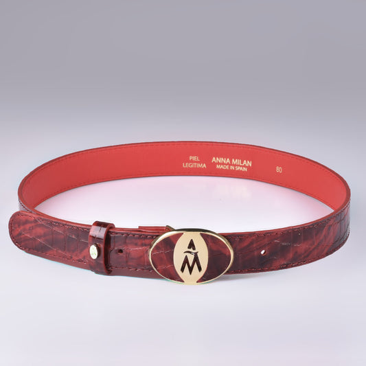 Italian Leather Red Patent Leather Belt – ANNA MILAN