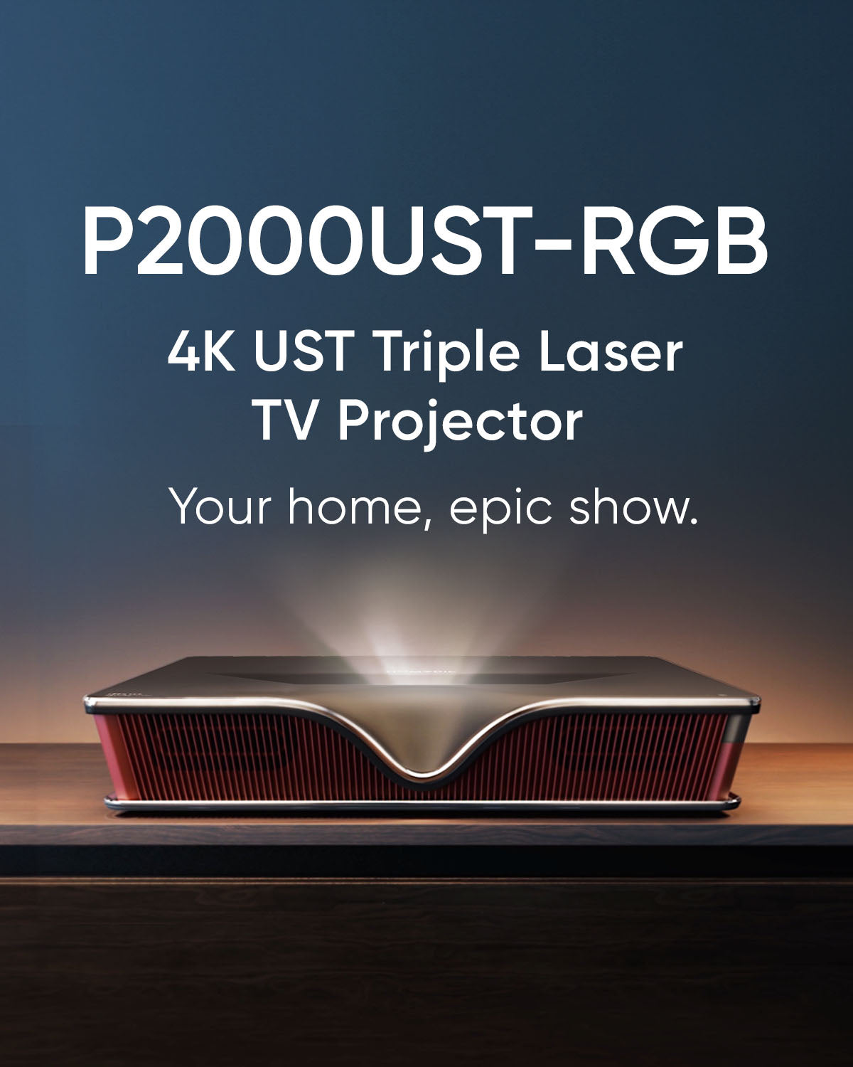 NOMVDIC P2000 4K Ultra Short Throw Triple Laser TV Projector 