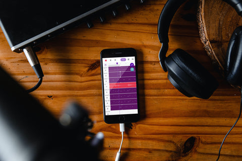 Electronics on wooden surface