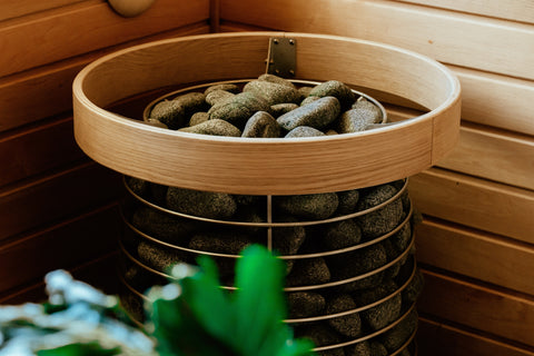 Rounded sauna rocks