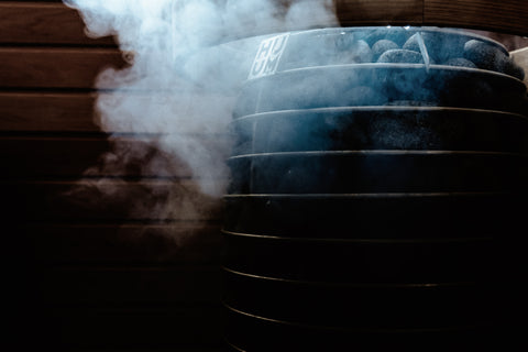 Steam from sauna stones