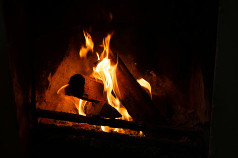 Wood burning fire