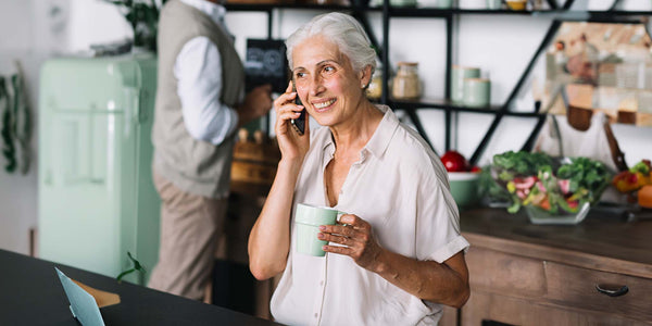 Lady on the phone to Local Health Services Australia.