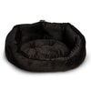 Regalia Velvet Deluxe Slumber Non-Slip Dog Bed - Black/76cm