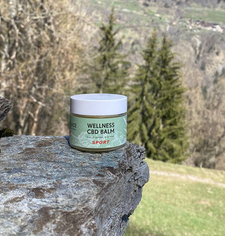 Le Wellness CBD Balm est parfait pour offrir un moment de bien-être à votre corps.  Notre baume enrichi au cannabidiol (CBD) puise son efficacité dans la synergie des plantes alpines suisses d’Arnica, de Reine-des-prés et de Romarin issues de l’agriculture biologique, sélectionnées et reconnues pour leurs vertus apaisantes et relaxantes.